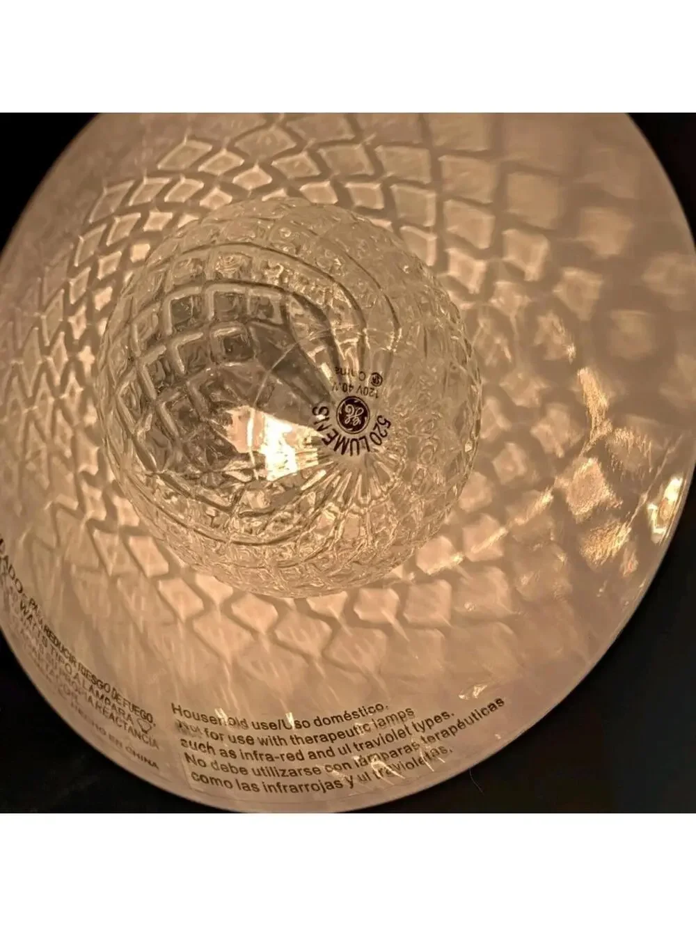 GE 40W Decorative G25 Globe Light Bulbs Crystal Clear Faceted 3 Pack NOS